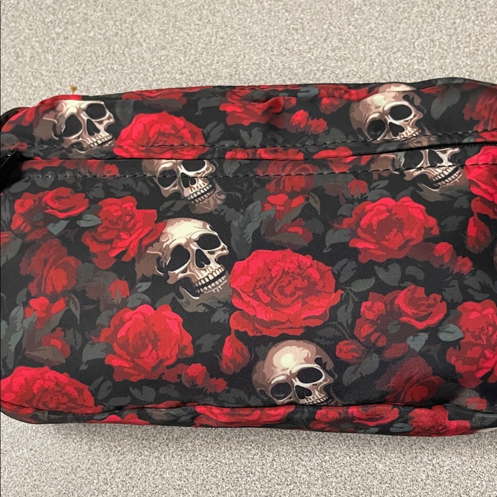 Floral Skull Print Women's Bag iris and rainbow